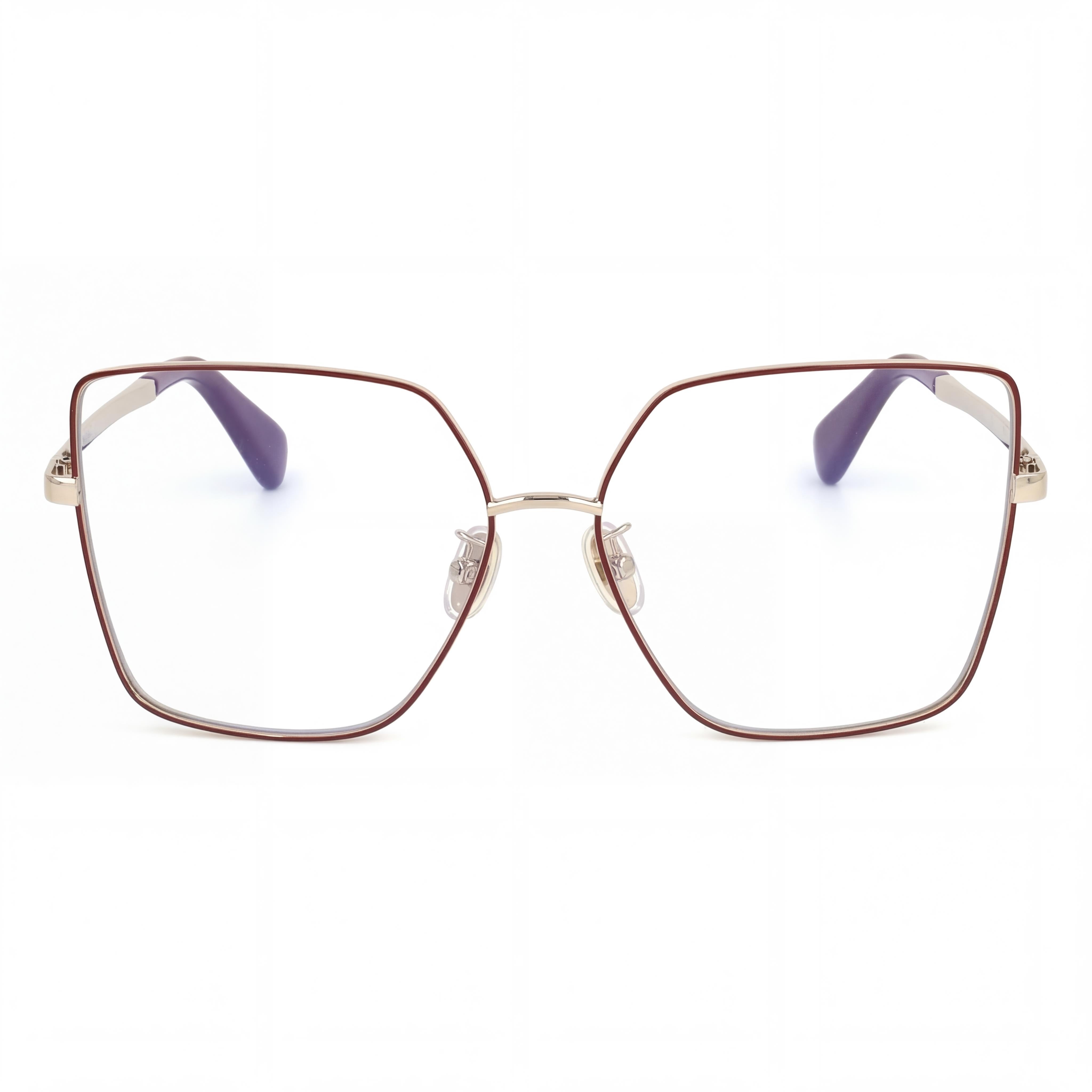 Gafas de sol MaxMara casual para mujer, montura de metal roja, lentes transparentes 60-15-140, Photo 2