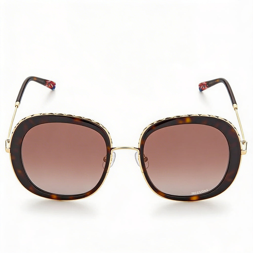M Missoni Classic Women's Havana Brown Gradient Stainless Steel 100% UV Protection 53mm Lens Sunglasses