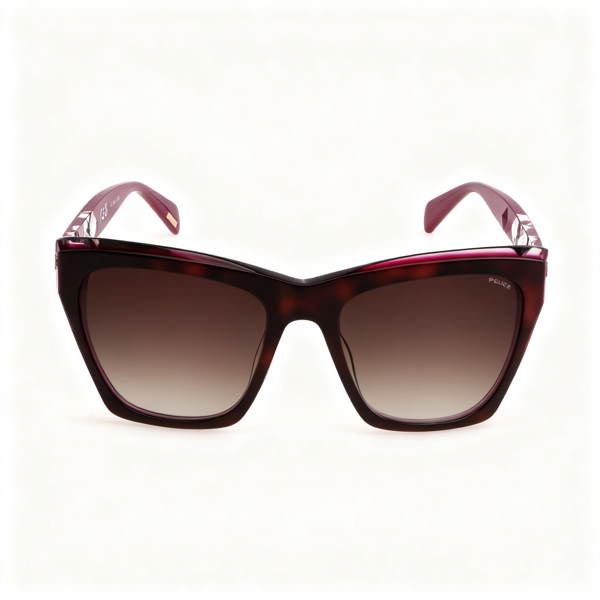 Police Casual Women's Avana Fuxia Acetate Frame, Pink Non-Polarized Polycarbonate Lens Sunglasses with 100% UV Protection 54mm