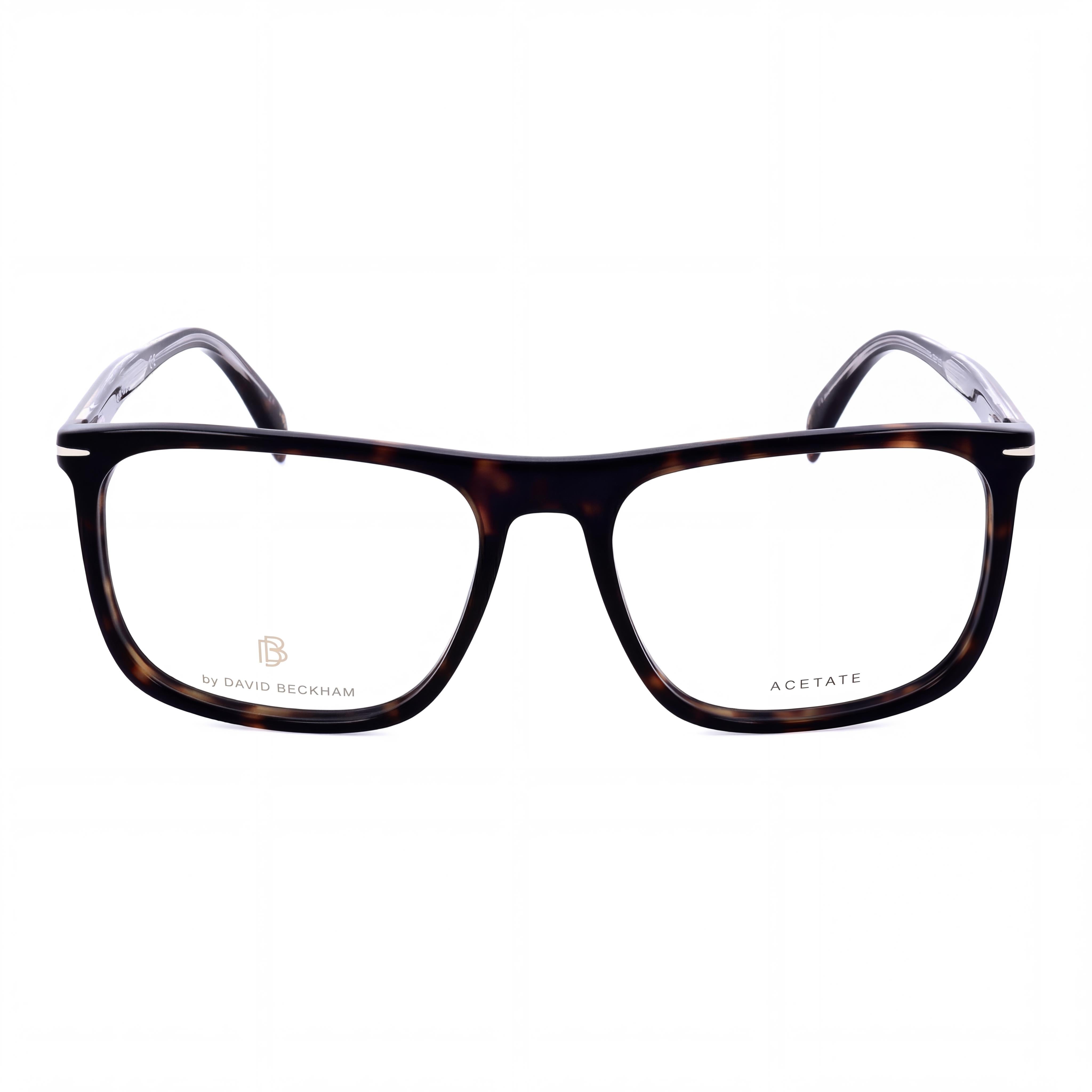 David Beckham Modern Unisex Eyewear with Havana Acetate Frame, Havana Polycarbonate Lenses, 55mm Lens Width, Photo 2