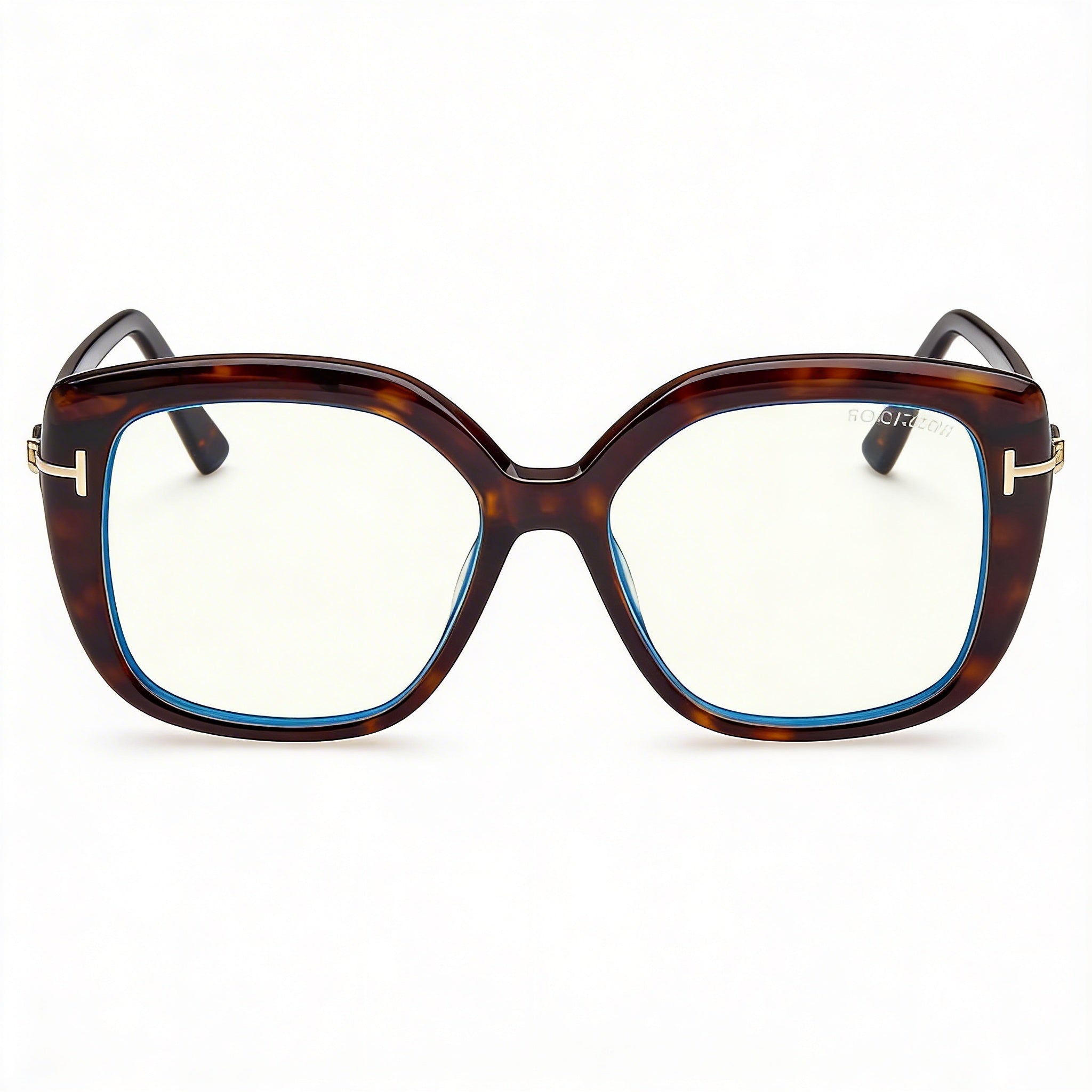 Tom Ford Clásico Unisex Filtro Azul Plástico Montura Habana Oscuro con Cristales Negros, Lente de 53mm, Puente de 16mm, Patilla de 140mm, Photo 2