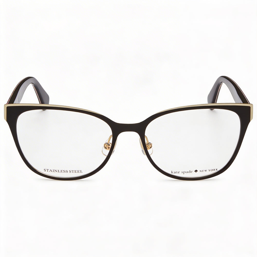 Kate Spade New York Vandra - Gafas recetadas de metal con montura completa y forma de ojo de gato para mujer, color negro, 52 mm