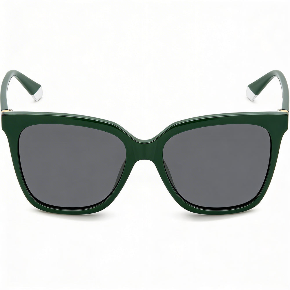 Gafas de sol Polaroid Eyewear Essential para mujer, verde gris, policarbonato, 55 mm, con lentes grises UV 400
