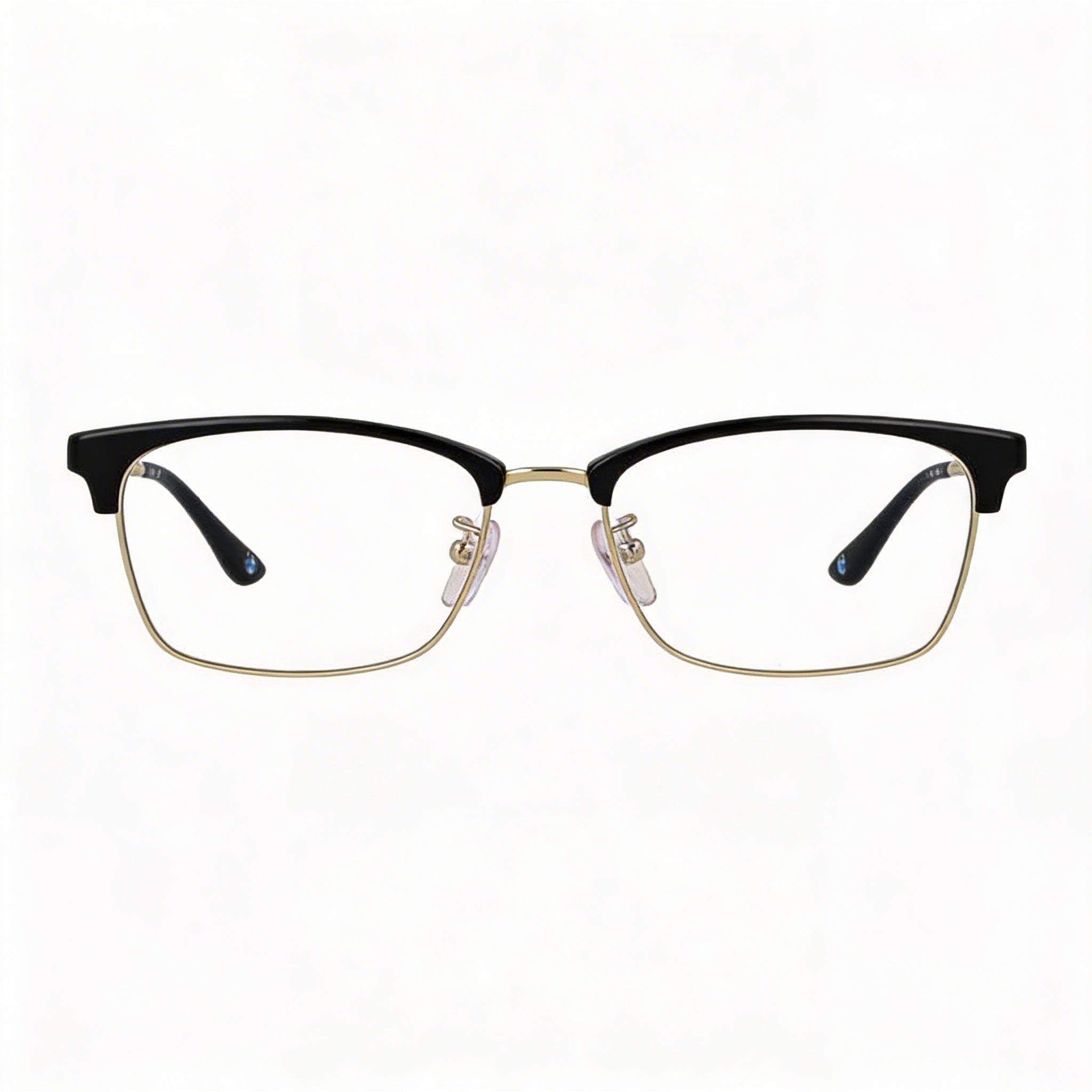 Gafas BMW para hombre, modelo Browline de titanio negro con lentes de demostración transparentes, aptas para lentes graduadas, 54-17-145mm, Photo 2