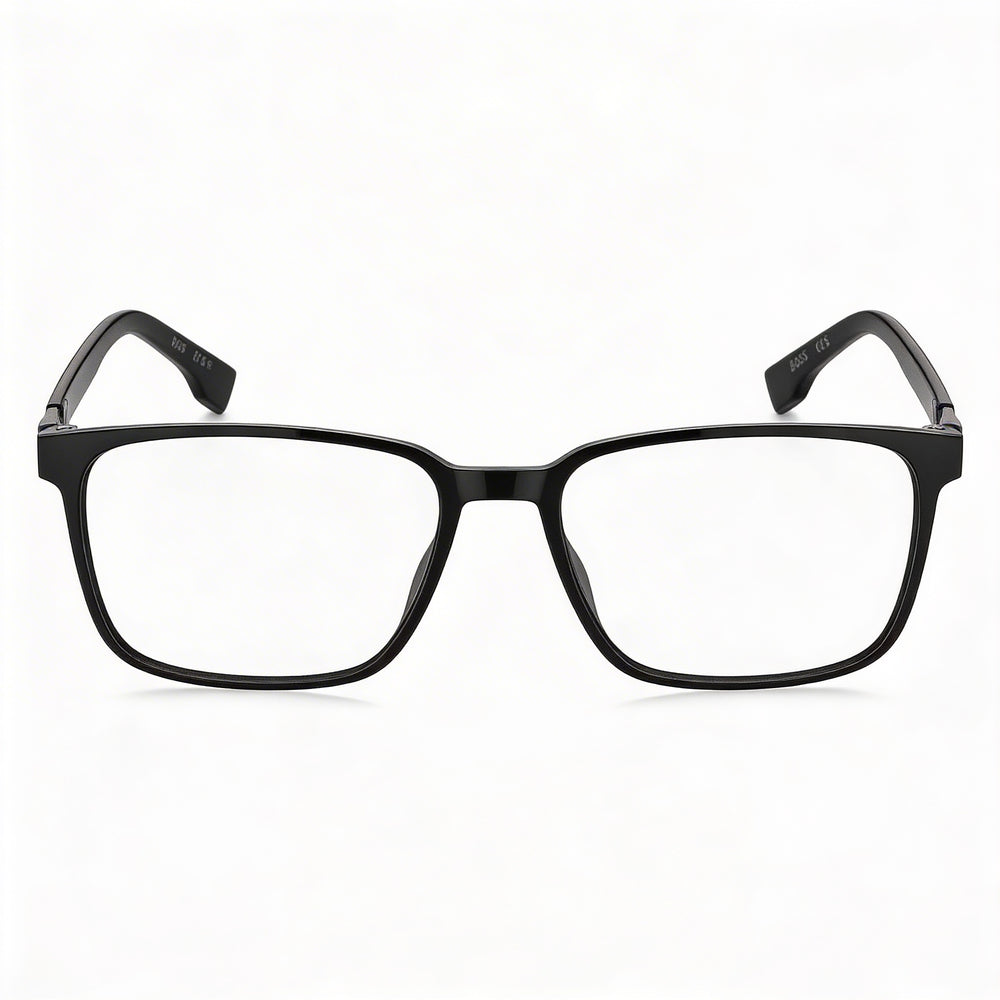 BOSS BOSS 1578 Unisex Square Black Plastic Full-Rim Eyeglasses with Non- Demo Lenses 57-18-150