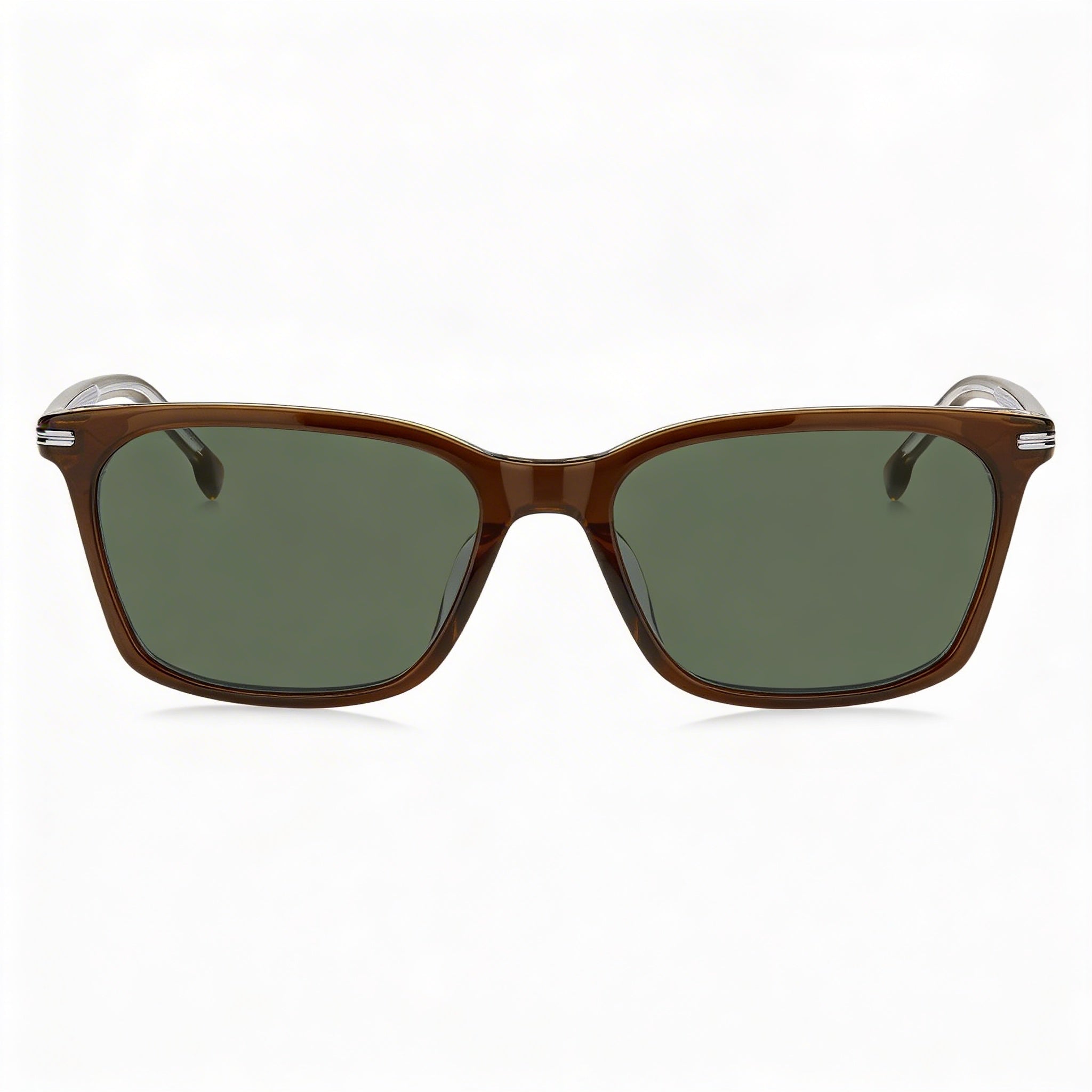 Gafas de Sol para Hombre Hugo Boss de Acetato Ecológico, Montura Marrón, Lentes Verdes, Protección UV del 100%, 56mm, Photo 2
