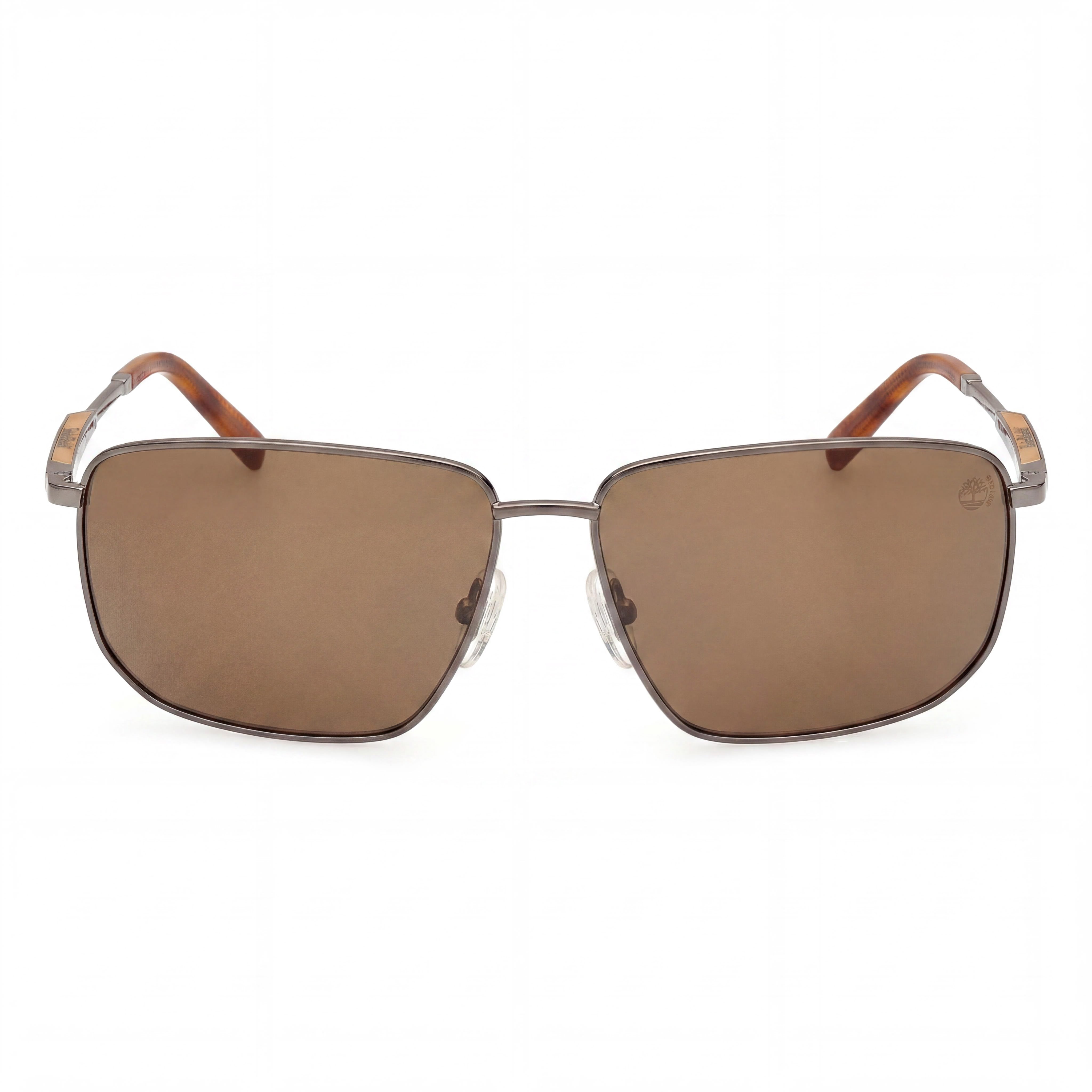 Timberland Rectangular Unisex Metal Sunglasses, Dark Ruthenium Frame, Brown Lens, UV Protected, 61mm, Photo 2
