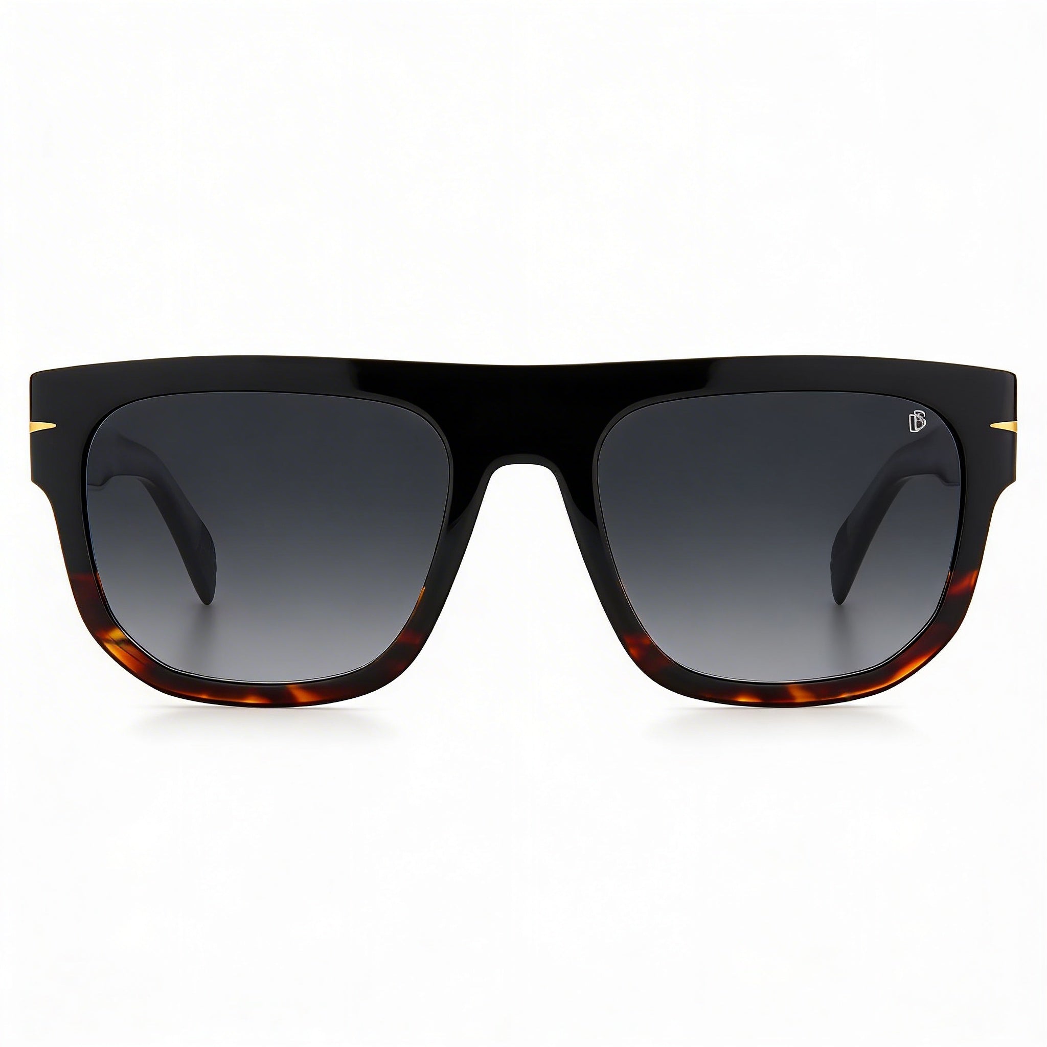 David Beckham Db 7044/S Men's Rectangular Black Grey Shaded Acetate Non-Polarized UV Protection Sunglasses 54mm, Photo 2