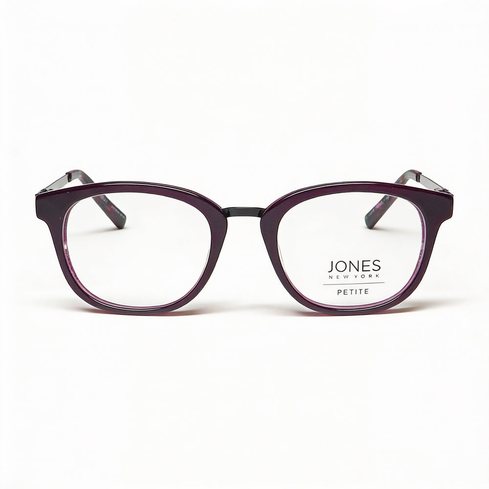 Gafas de sol Jones New York J234 Petite para hombre, color morado y negro, con montura de plástico y carey, lentes de 47 mm, puente de 19 mm, patillas de 135 mm