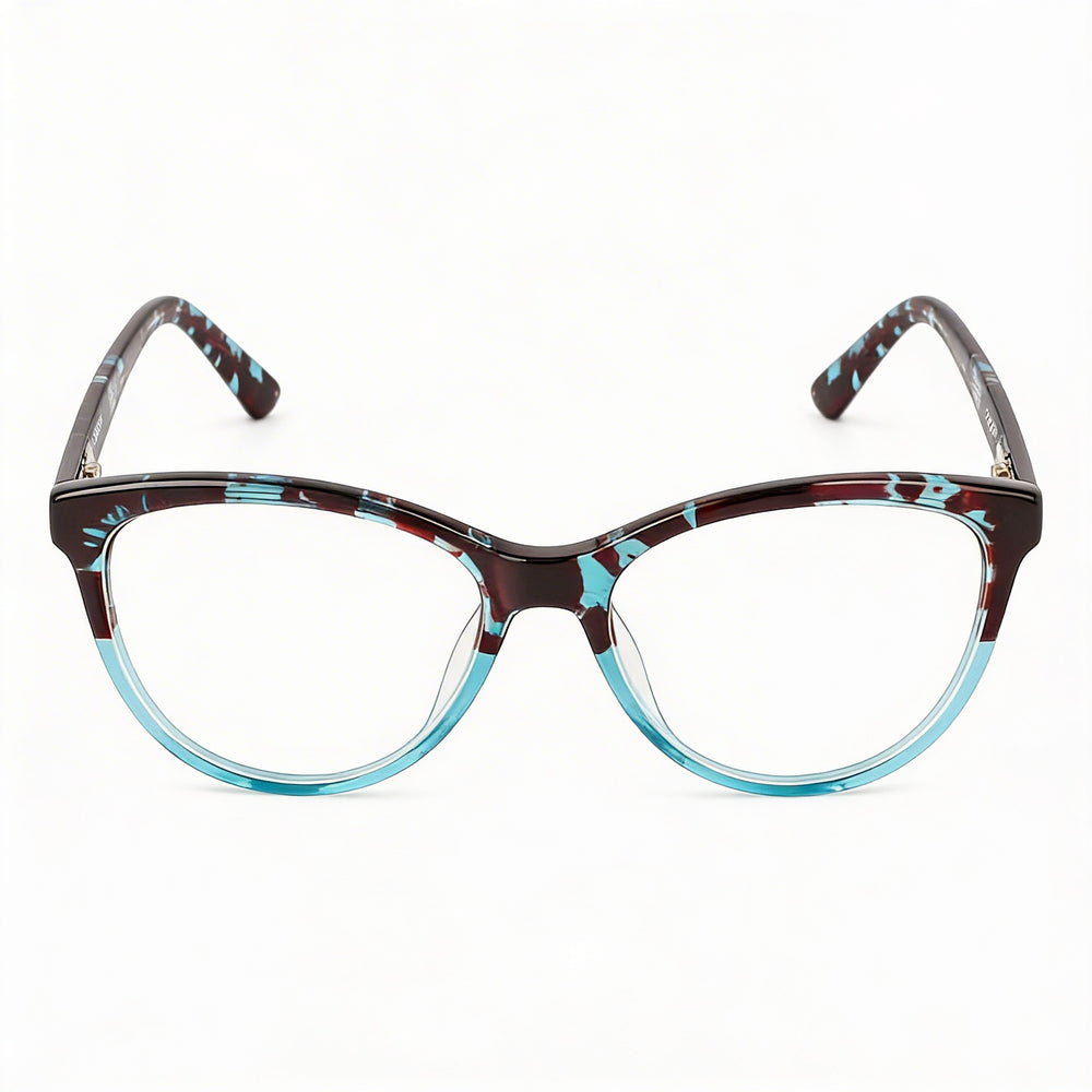 Gafas de vista unisex Calvin Klein CK21519 Cat Eye, montura de plástico azul habana transparente, 53 mm