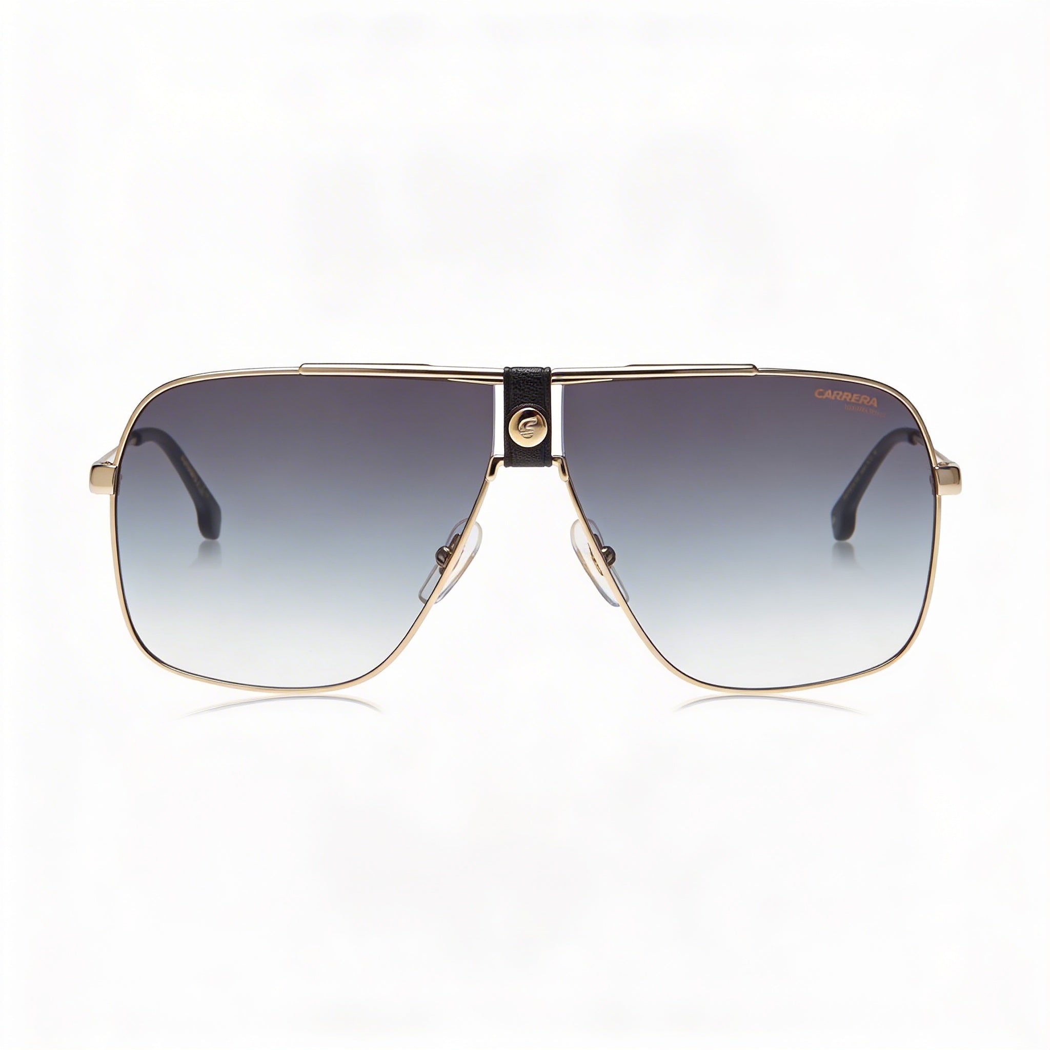 Gafas de sol Carrera 1018/S unisex, estilo aviador de metal, protección UV, armazón negro y dorado, lentes verdes degradadas de 63 mm, Photo 2