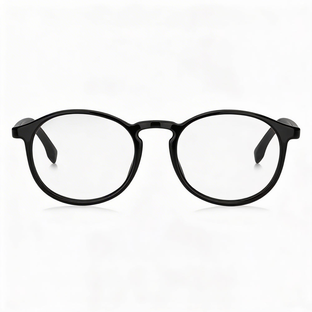 Hugo Boss Gafas con montura de celulosa negra y lentes transparentes no ópticas para hombre 50-20-145