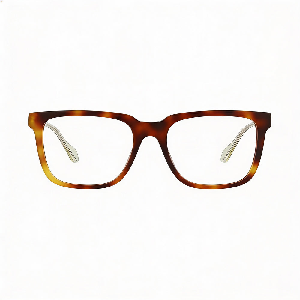 Gucci GG0560O Men's Full Rim Square Acetate Eyeglasses 55-20-145mm in Havana Crystal Transparent