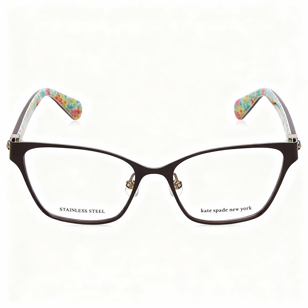 Gafas de sol Kate Spade New York Modern para mujer, con montura de acero inoxidable marrón, sin polarizar, con lentes de 52 mm de ancho