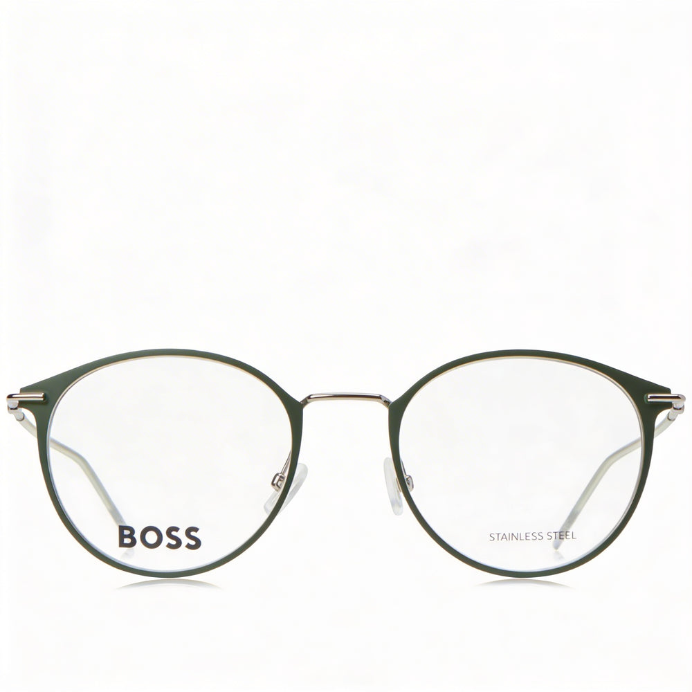 Gafas de sol Hugo Boss Systems Modern Unisex Verde Mate con Montura de Acero Aleado Ruth, Lentes de Policarbonato No Polarizadas de 50mm