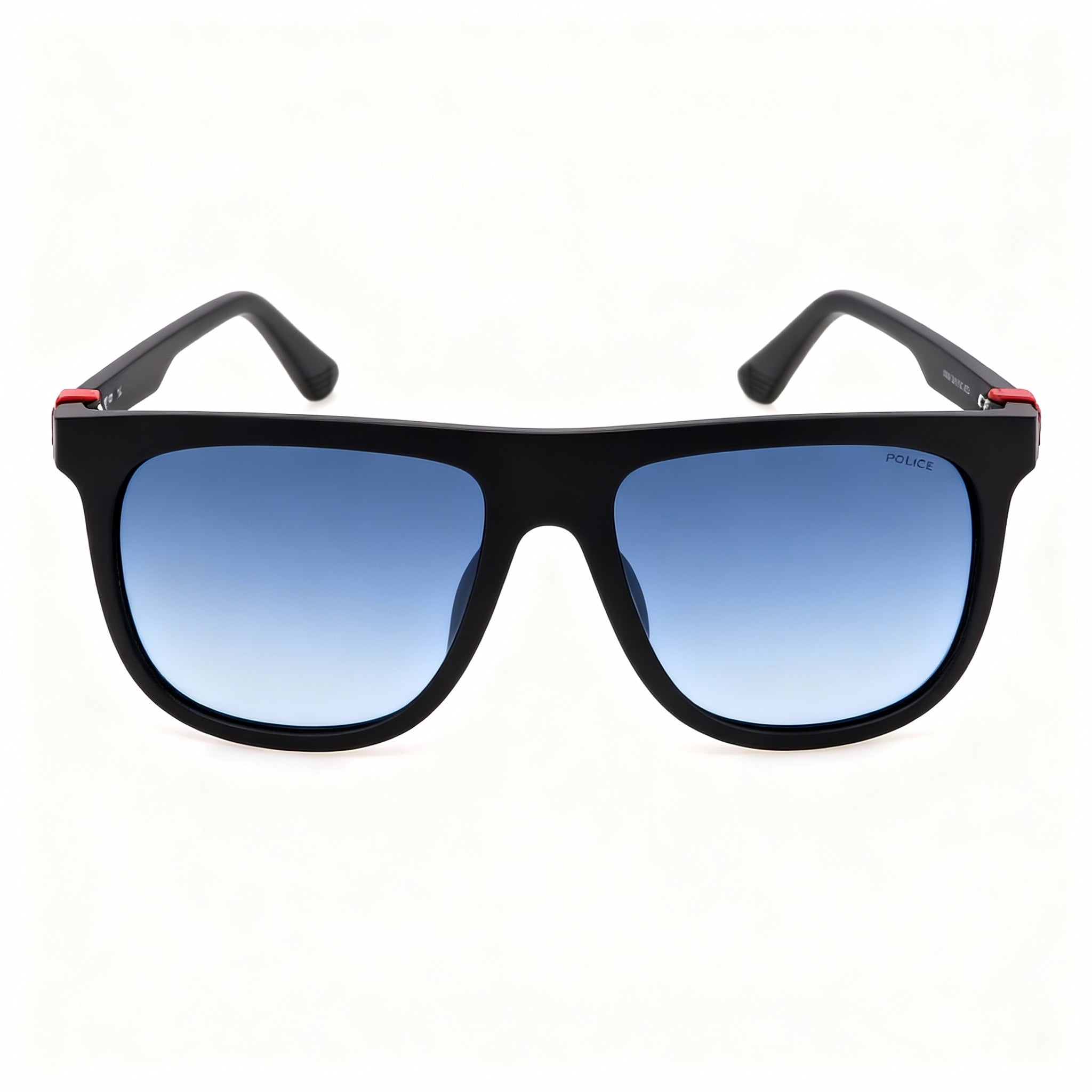 Police SPLN33 Men's Injected Non-Polarized Sunglasses, Sanblasted Gold Matt Blue Frame, Blue Gradient Lens, Size 7