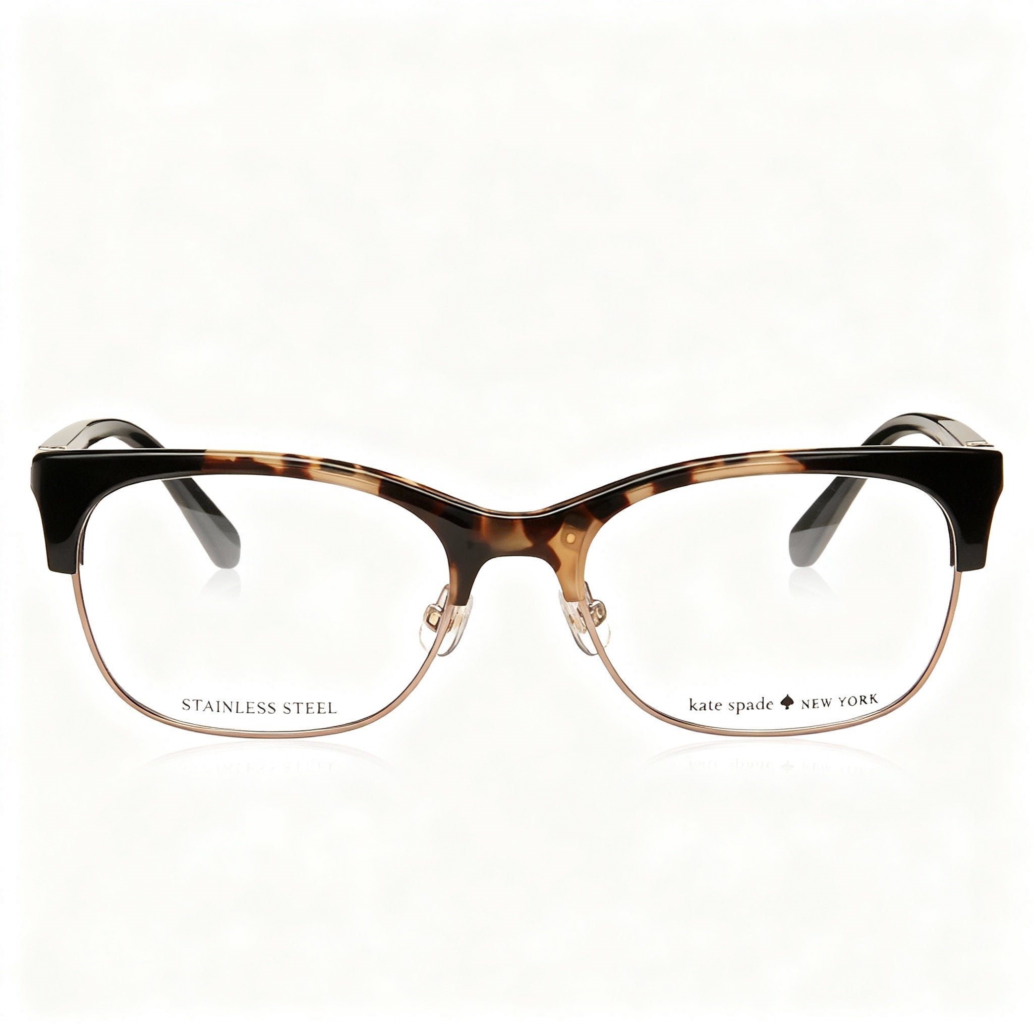 kate spade new york Women's Prescription Eyeglasses with Dark Havana Acetate Frame and Clear Non-Polarized Lenses 51-17-140mm, Photo 2