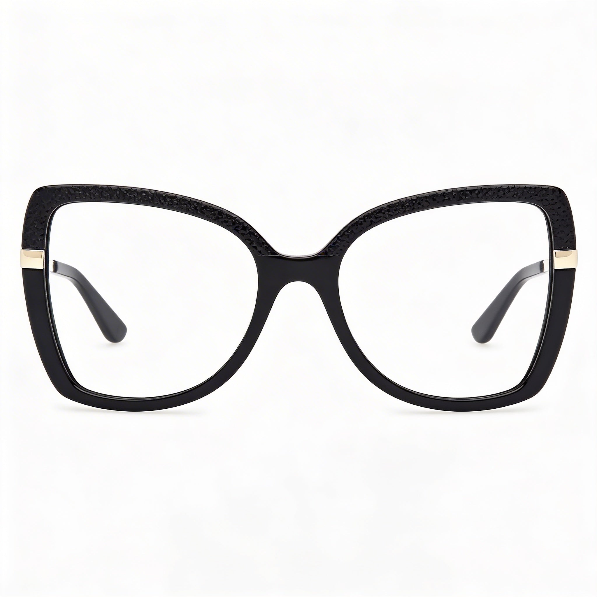 GUESS Women's Clásico Model Eyewear with Black Pale Gold Plastic Frame and Black Lenses, 54mm Lens Width, Photo 1