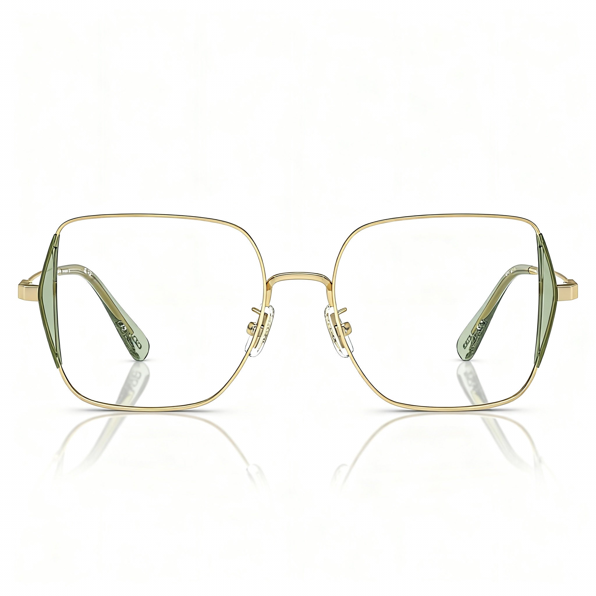 Coach Hc5165d Women's Oversized Square Metal Prescription Eyeglasses Shiny Light Gold 53-18-145