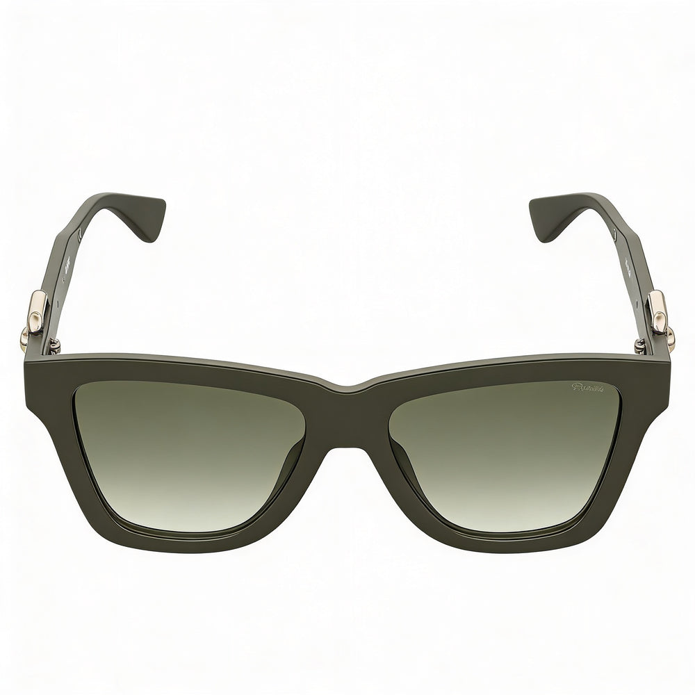 Gafas de sol Moschino Casual para mujer, cuadradas, con montura verde militar degradada y lentes verde militar de 54 mm con protección UV