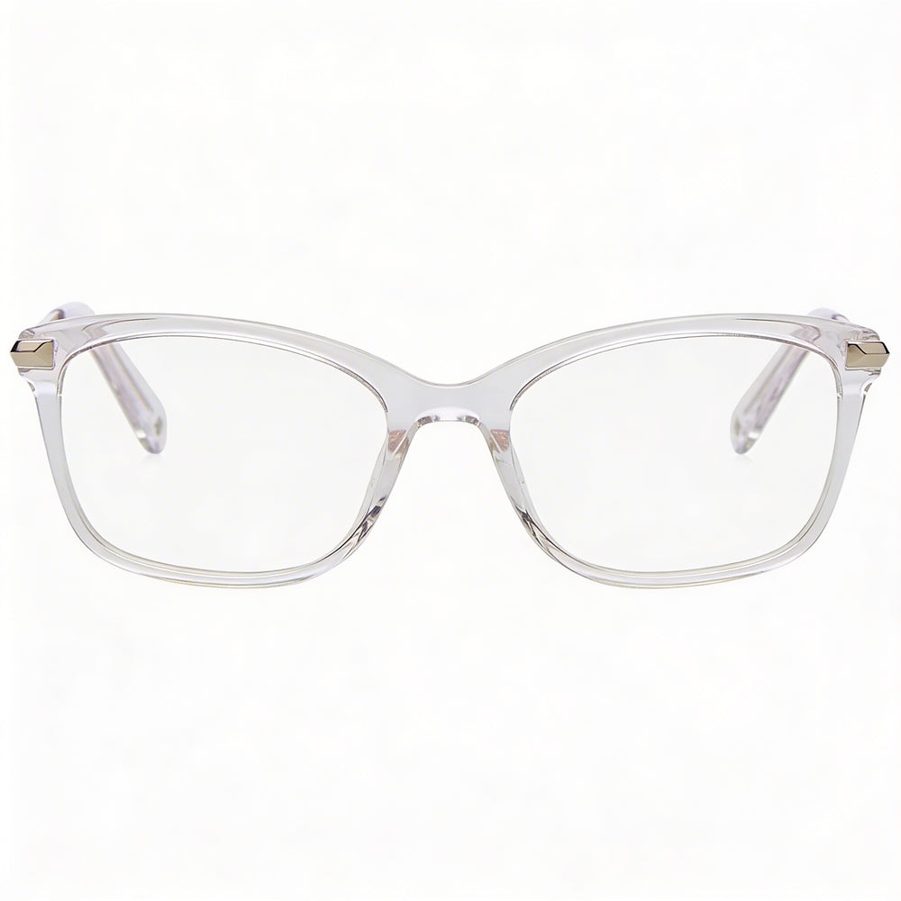kate spade new york Vicenza Gafas para mujer con montura cuadrada completa de acetato transparente, ancho de lente de 51 mm