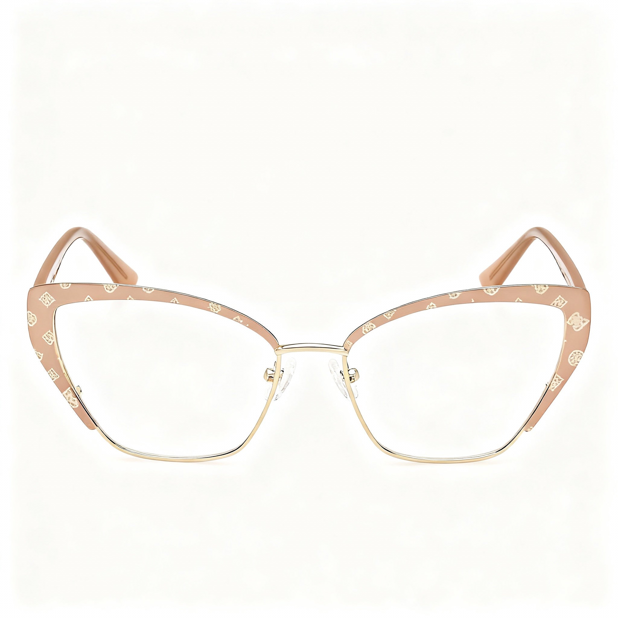 Marcolin GU50122 Women's Matte Beige Metal Frame Eyeglasses with Multicoloured Lenses, 54-16-145
