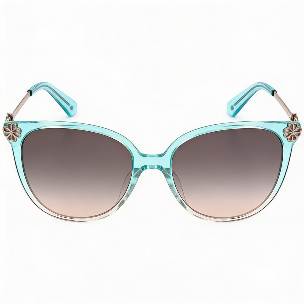 Gafas de sol de acetato ojo de gato para mujer Kate Spade New York Kristina/G/S, Marrón degradado gris, lentes gris fucsia, protección UV 54mm