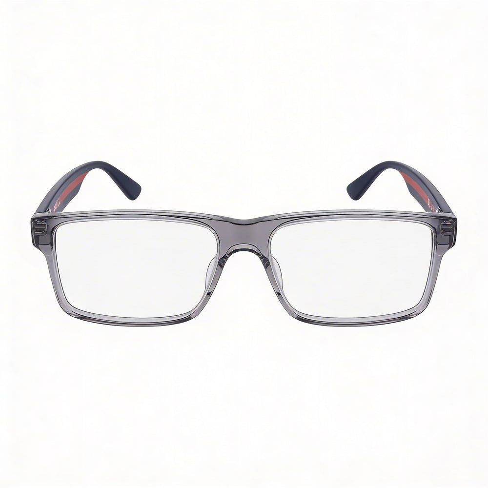 Gucci Web Unisex Transparent Grey Blue Acetate Rectangle Full Rim Prescription-Ready Non- Eyeglasses 56-16mm