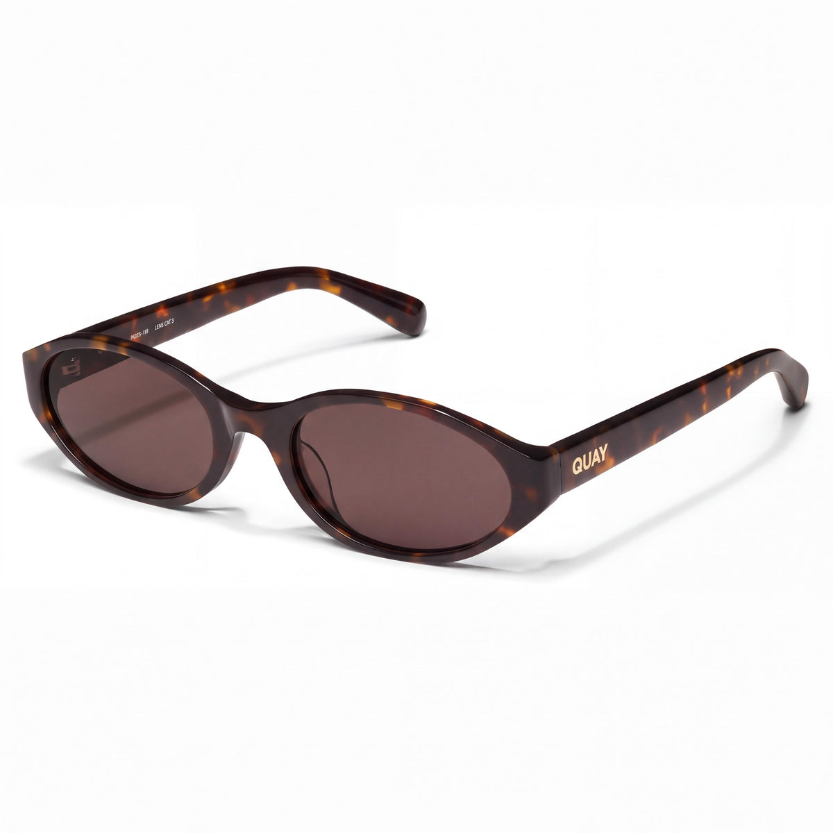 Quay Round Sunglasses for Women, Tortoise Acetate Frame with Brown Plastic Lenses, 55mm Lens Width, Photo 1