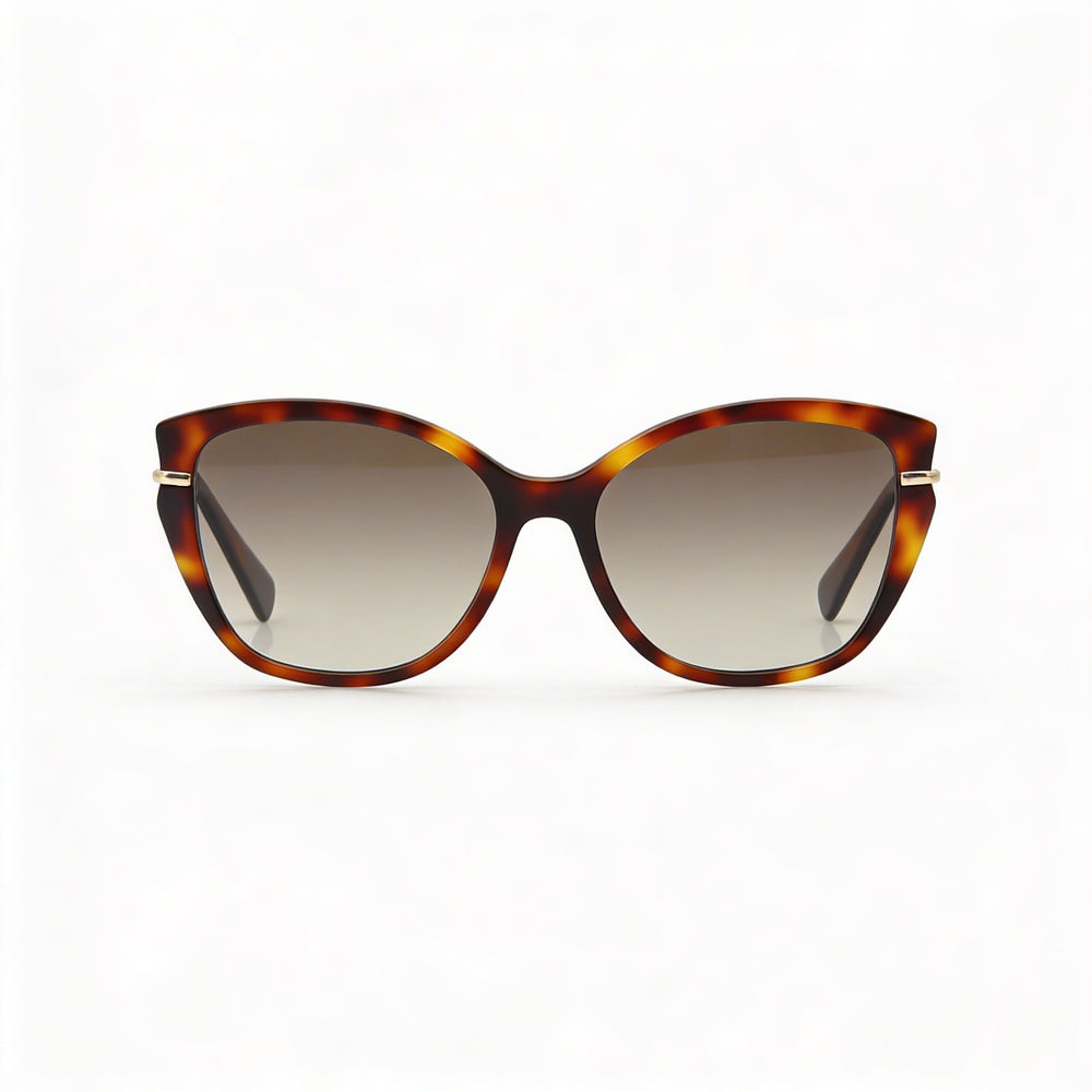 Gafas de sol Longchamp LO627S de mariposa para mujer, protección UV, plástico habana, lentes degradadas marrones, 57 mm