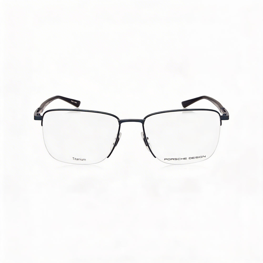Gafas Porsche modernas de titanio para hombre, no polarizadas, en gris azulado de 56 mm