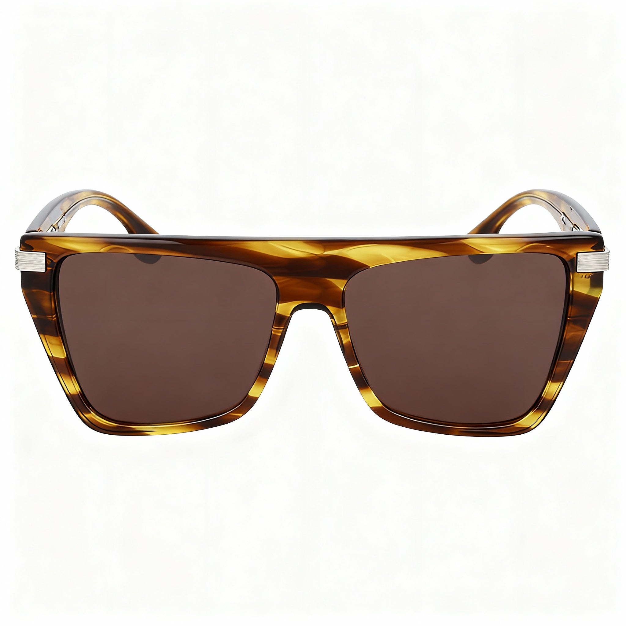 Victoria Beckham VB684S Women's Square Acetate Frame Sunglasses, Striped Tobacco, Size 57-15-140, Photo 3