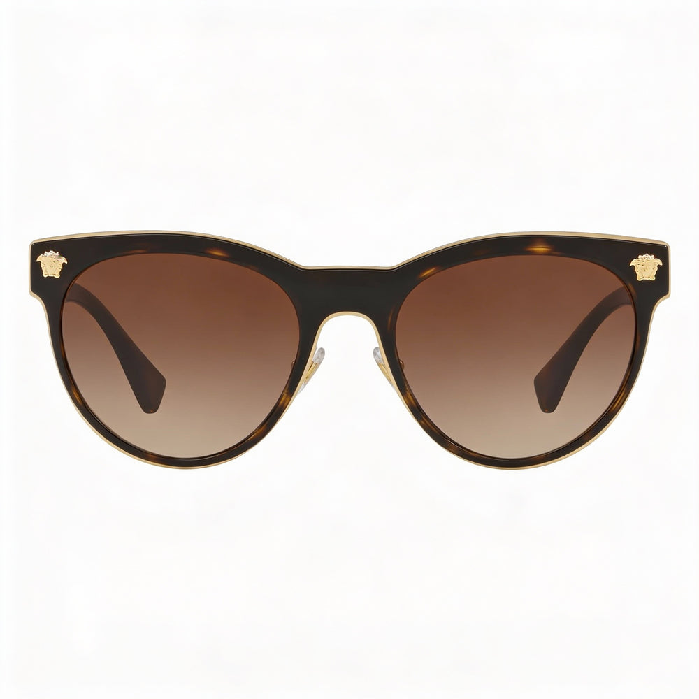 Gafas de sol Versace Medusa Charm unisex, color marrón habano, de plástico degradado marrón, no polarizadas, UV400, 54 mm