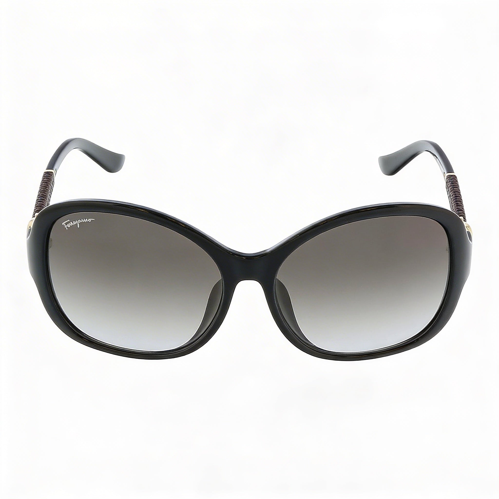 Gafas de sol Ferragamo Oval Gradiente Negro/Gris para mujer con montura de plástico negra y gris degradado, lentes grises degradadas, protección 100% UV de 59 mm, Photo 2