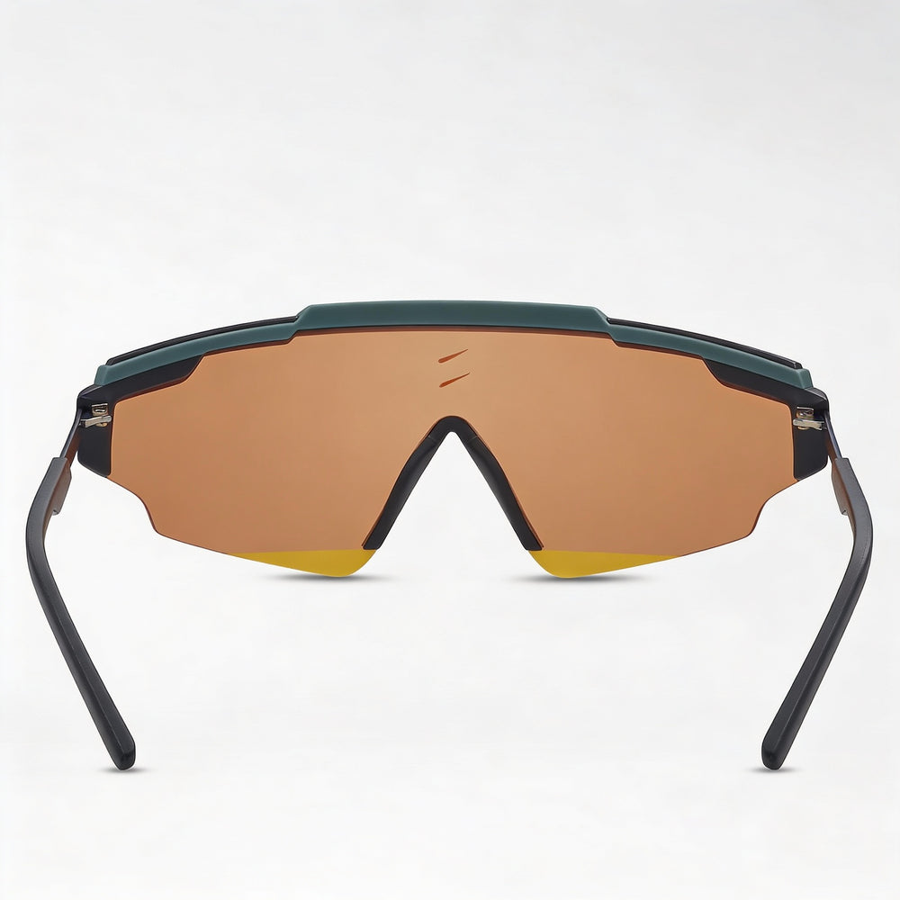 Nike Modern Unisex Non-Polarized Sunglasses with Plastic Teal Orange Frame and Orange Lenses 66mm