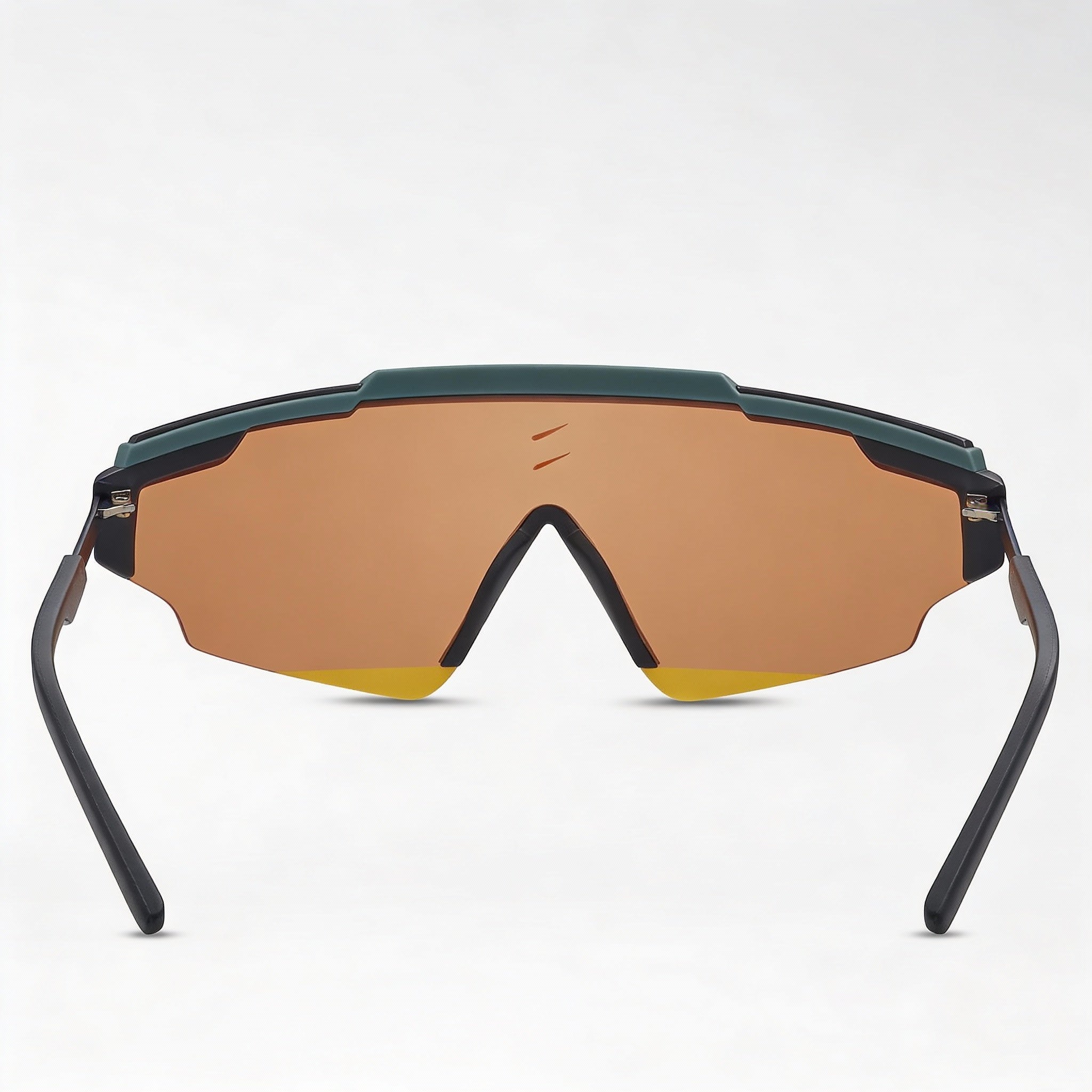 Gafas de sol unisex Nike Modern no polarizadas con montura de plástico en color verde azulado y lentes naranjas de 66 mm, Photo 2