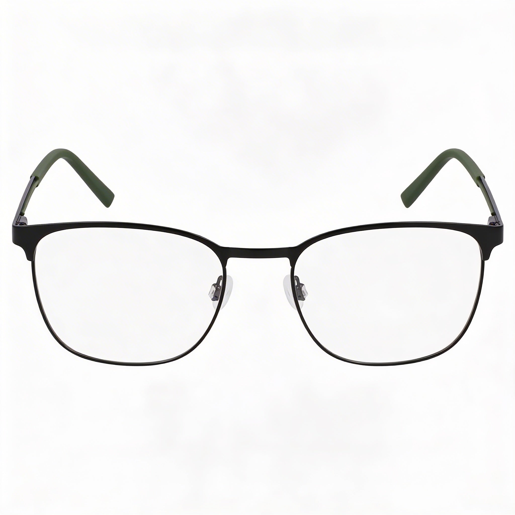 Nautica Modern Men's Round Full-Rim Metal Eyeglasses, Matte Black Frame with Clear Lenses, 53mm, Photo 2