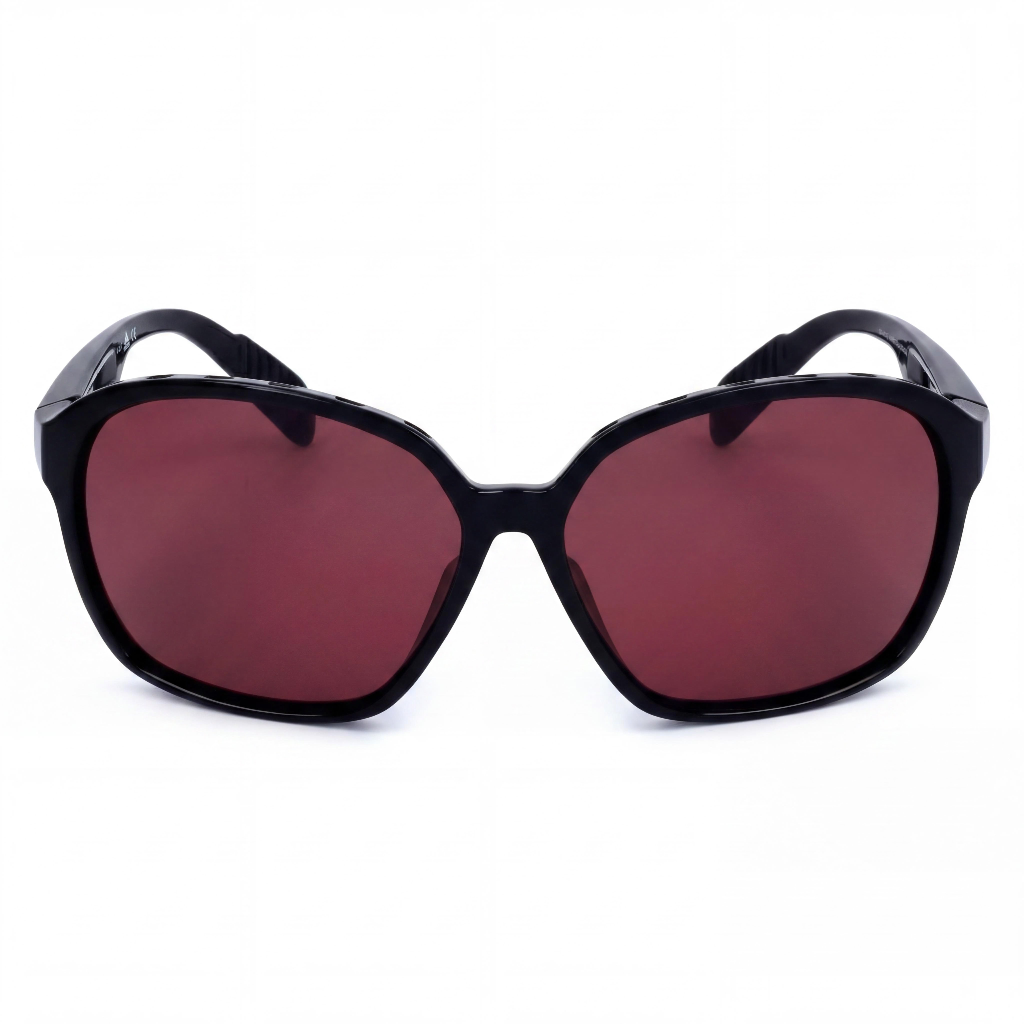 adidas Sp0013 Women's Shiny Black Violet Plastic Frame Purple Gradient Lenses UV Protection Sunglasses 62mm, Photo 2
