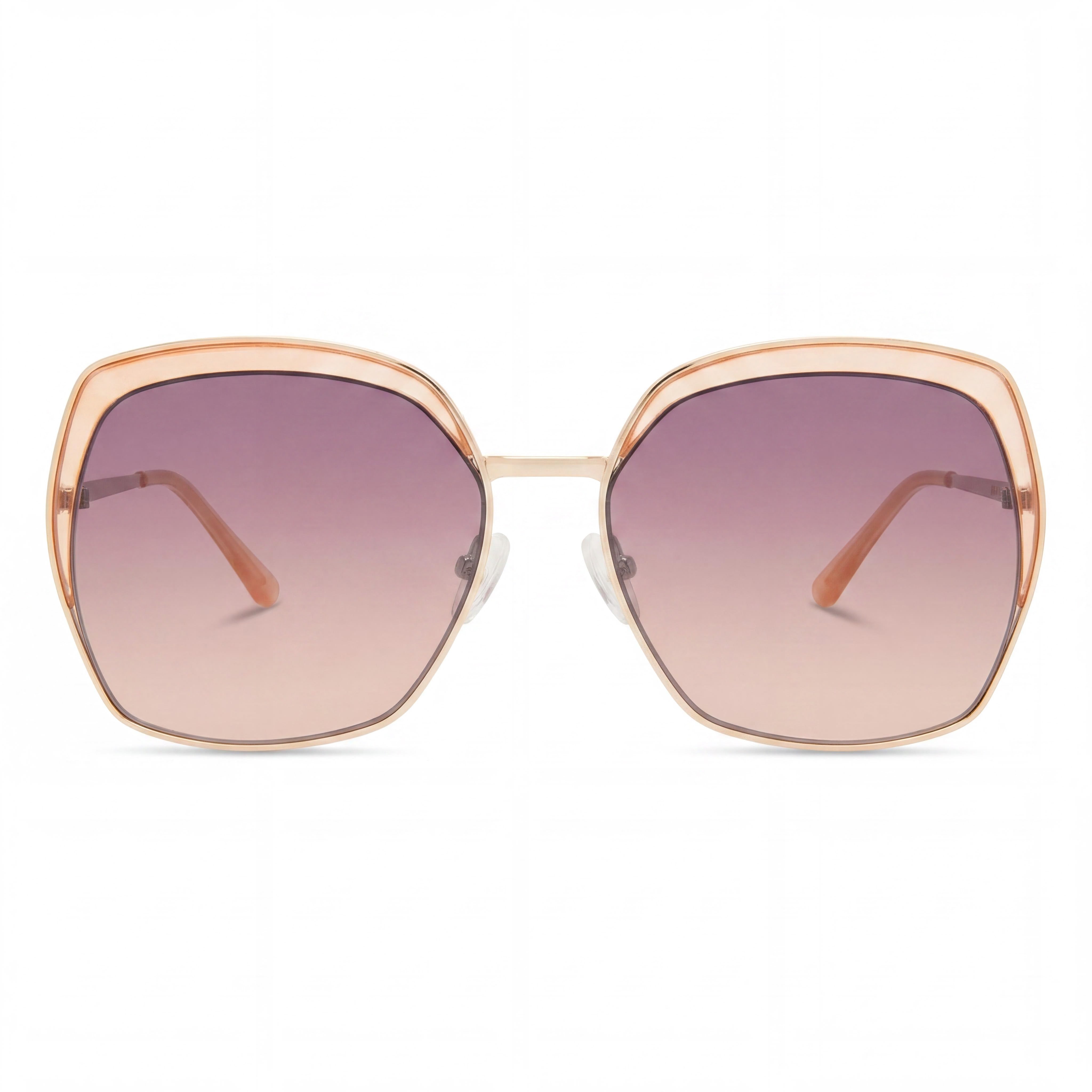 GUESS Gafas de sol clásicas de mariposa de metal multicolor para mujer, no polarizadas, con lentes grises degradadas y ahumadas, 100 % protección UV, 59 mm, Photo 2