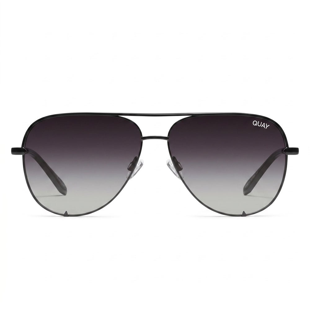 Gafas de sol polarizadas de metal negro difuminado con protección UV para mujer, modelo High Key Large de QUAY AUSTRALIA