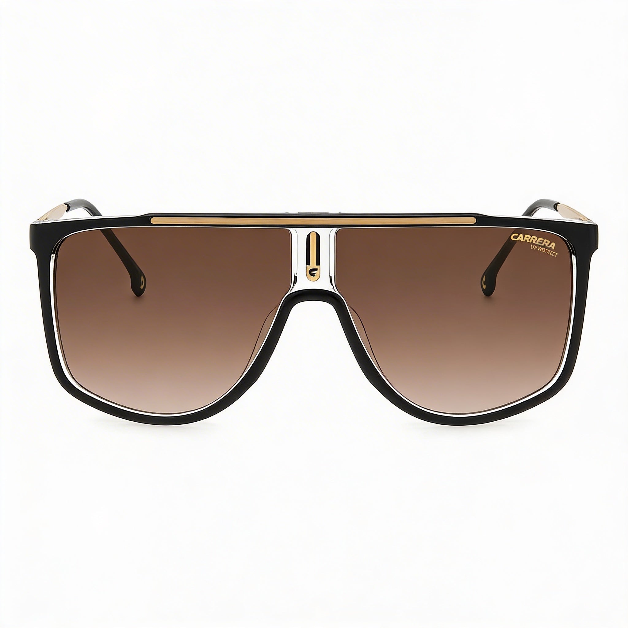 Gafas de sol de aviador Carrera 1056/S para hombre, negras y doradas, de poliamida, lentes marrones degradadas, 100 % protección UV, 61 mm, Photo 2