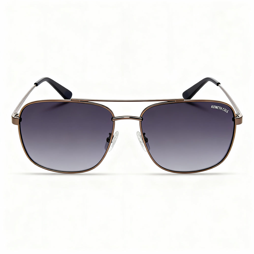 Kenneth Cole New York Kc5906b Women's Non-Polarized Metal Frame Sunglasses, Shiny Dark Nickeltin Frame, Gradient Smoke Lens, 59mm