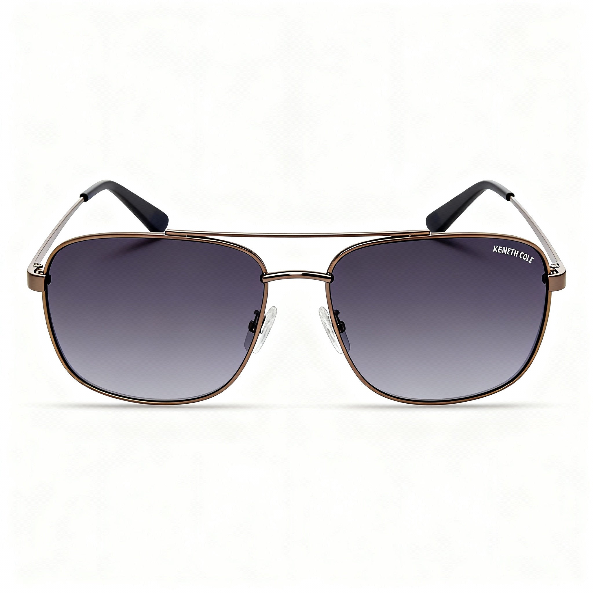 Kenneth Cole New York Kc5906b Women's Non-Polarized Metal Frame Sunglasses, Shiny Dark Nickeltin Frame, Gradient Smoke Lens, 59mm