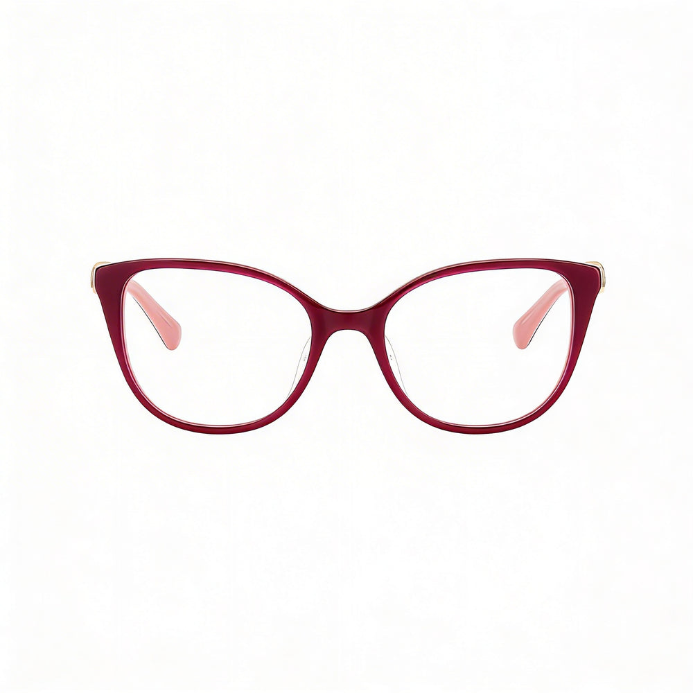 Kate Spade New York Modern - Gafas de sol para mujer, montura de plástico rosa burdeos, lentes polarizadas violetas, 52 mm
