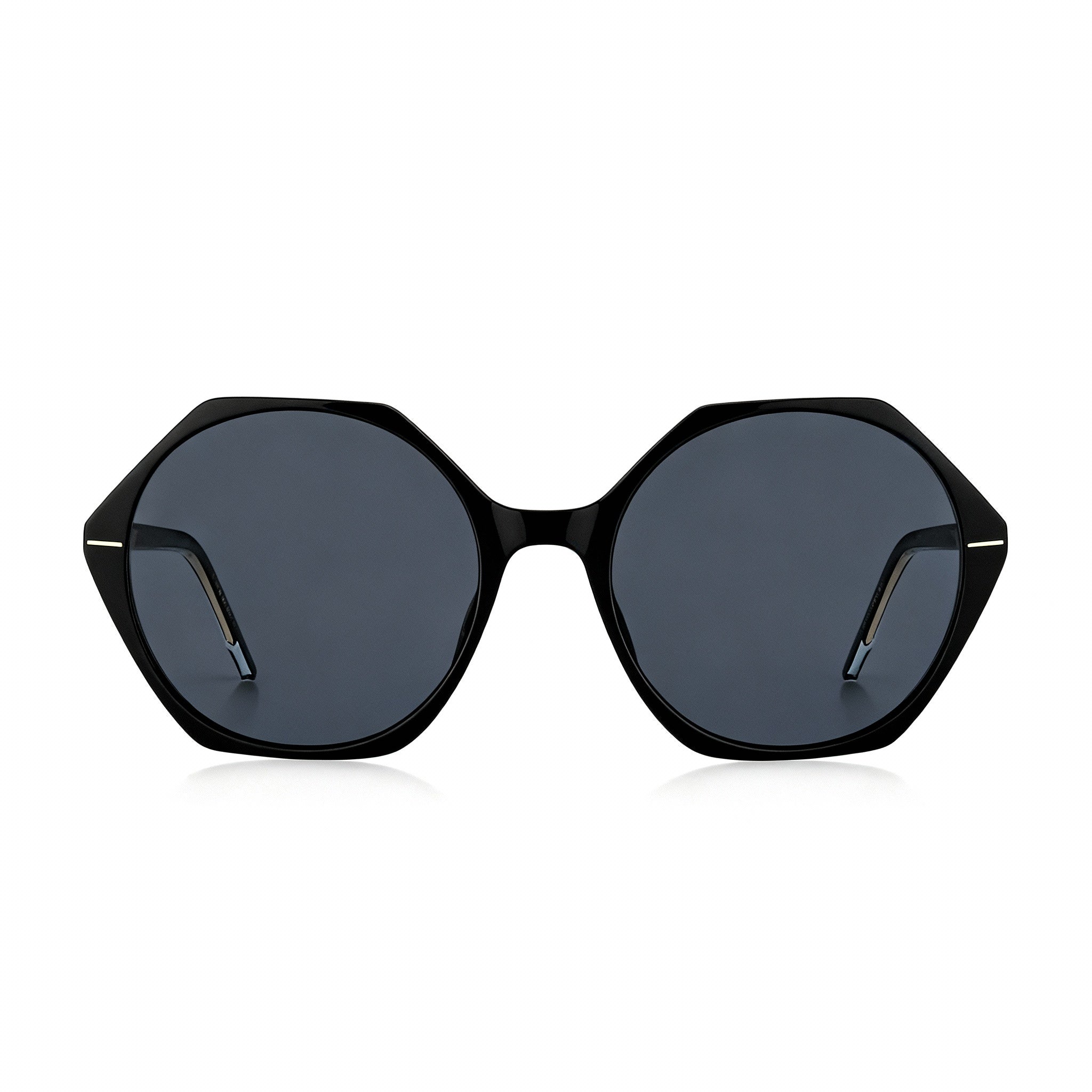 HUGO BOSS Light & Minimal Women's Acetate Non-Polarized Sunglasses Black Crystal Grey 56-18-140, Photo 2