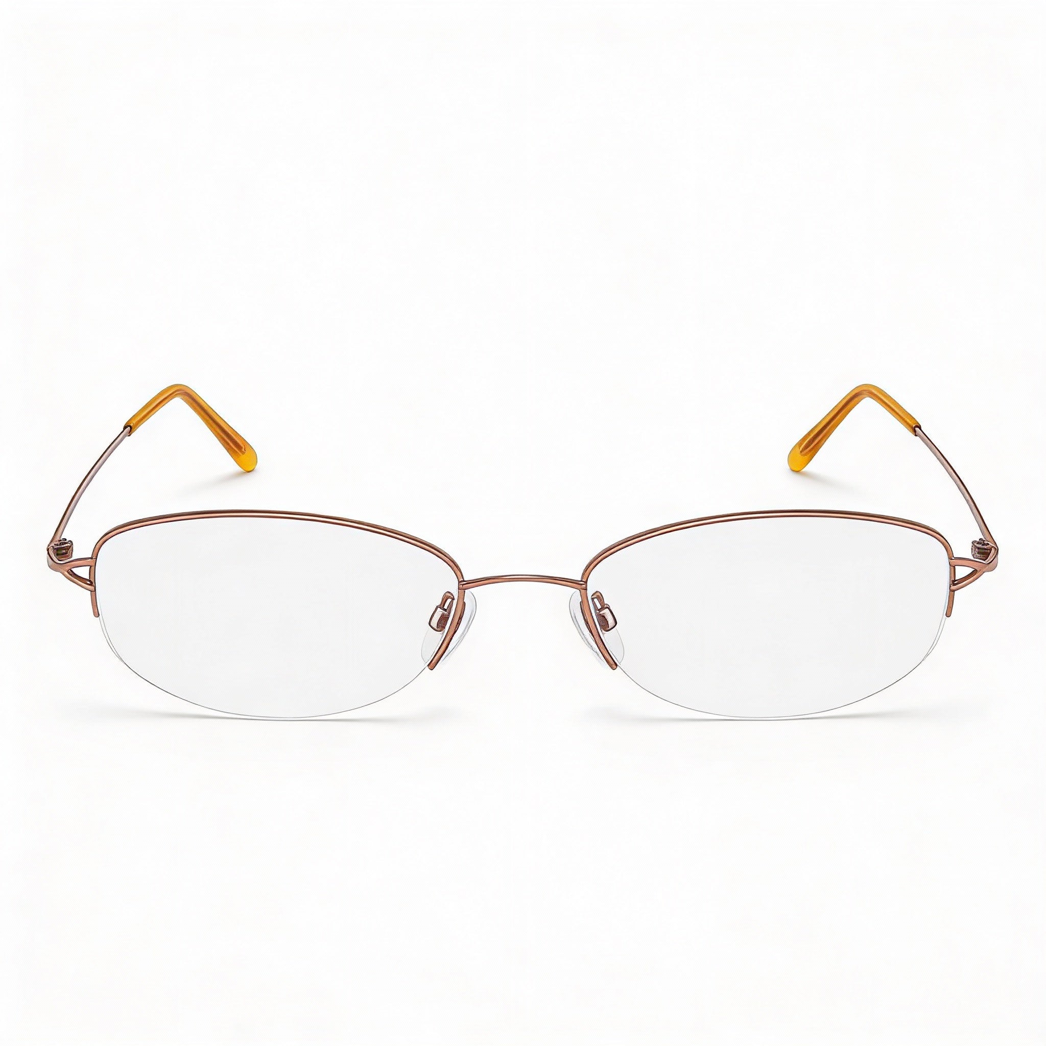 Flexon 635 Unisex Metal Optical Frames, Camel Blush, Clear Demo Lenses, Prescription Ready 53-18, Photo 1