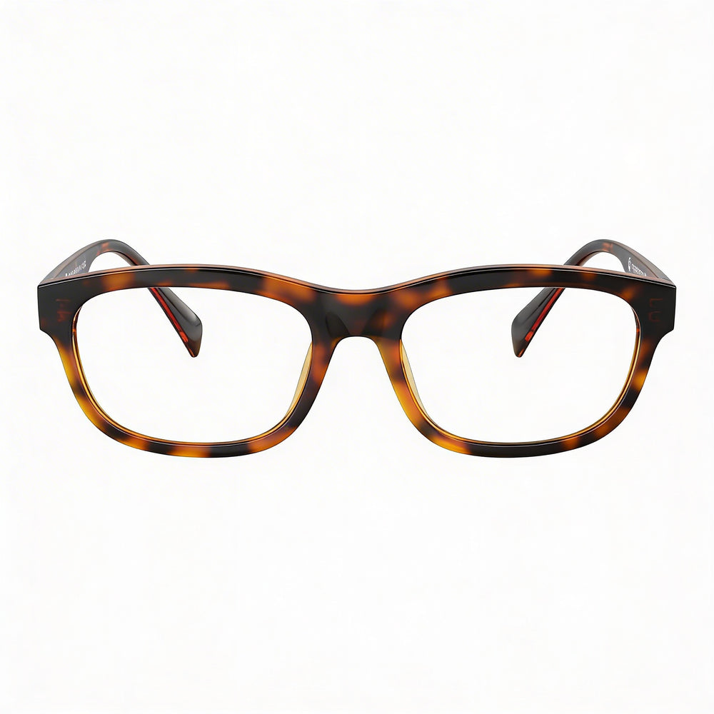 BURBERRY Men's Dark Havana Optical Eyeglasses Frames with Transparent Demo Lenses, Ready for Custom Prescription Lenses