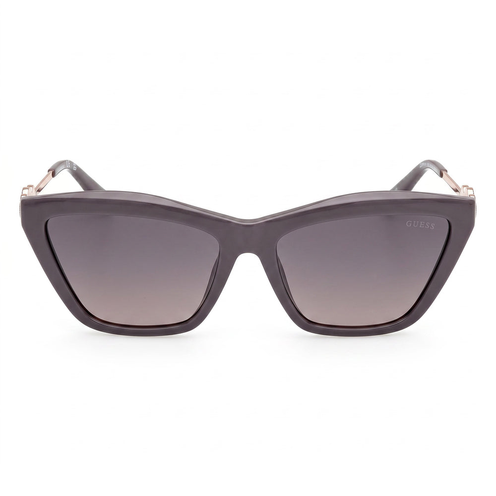 GUESS Cat-eye Signature Plastic Sunglasses, Multicolour Frame, Gradient Smoke Lenses, Unisex, UV Protection, 56mm