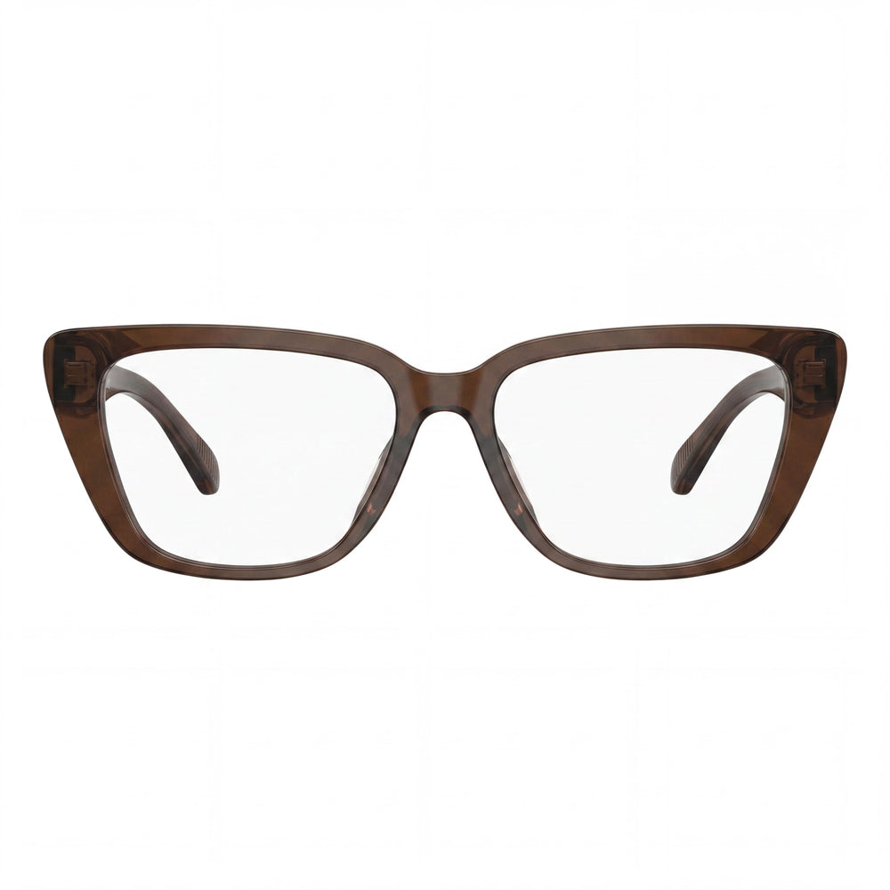 Emporio Armani Ea3256u Universal Fit Women's Cat Eye Plastic Eyeglasses Shiny Transparent Brown 52mm