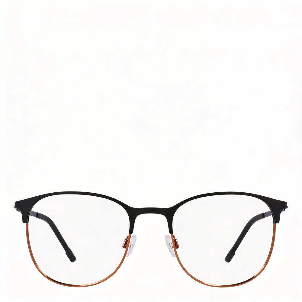Gafas Flexon Casual Unisex de Titanio con Lentes Transparentes de Demostración, Aptas para Receta, Negro Mate 30-130-80